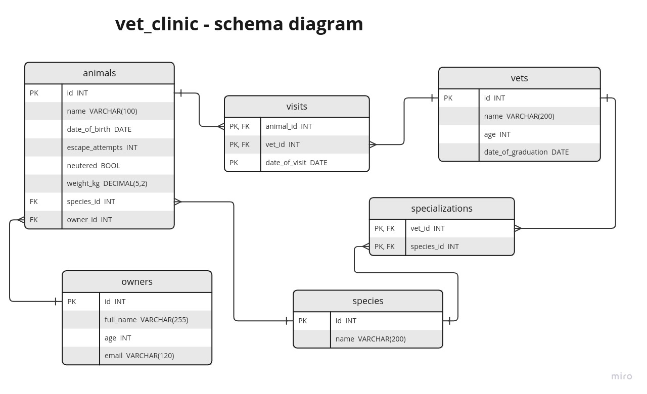 vet_clinic database schema diagram
